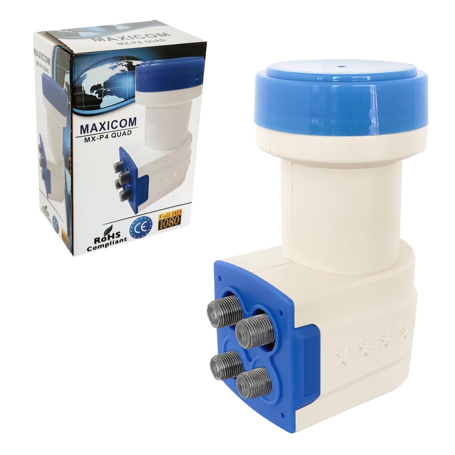 LNB DÖRTLÜ (QUAD) 0.1DB 3D FHD MAXICOM MX-P4
