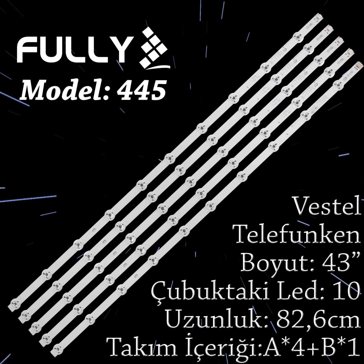 FULLY SET-445 VESTEL TELEFUNKEN 43 INC 43FA8500 43FA9000 43TF8060 430DLED