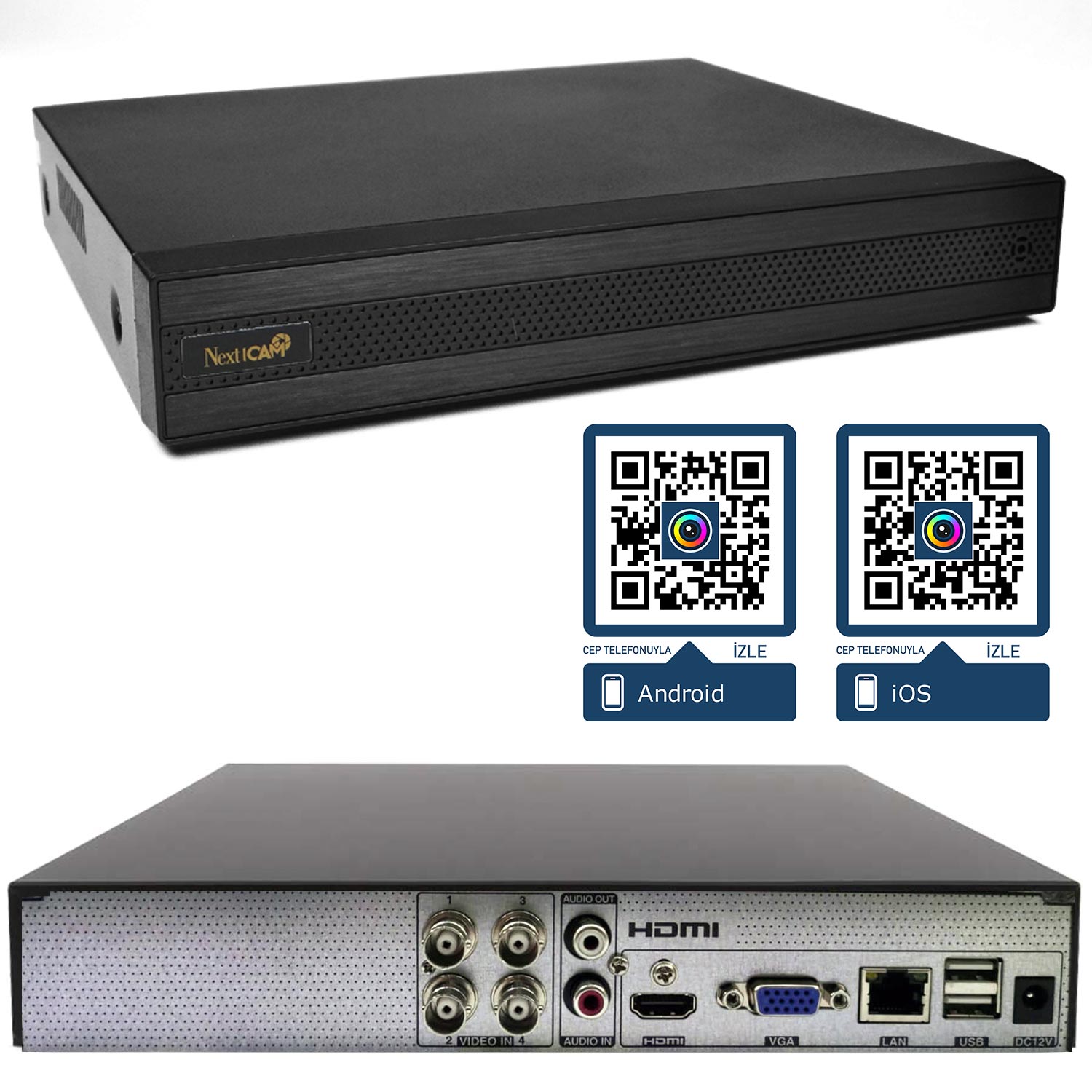 NEXTCAM YE-HD4750 Ahd Dvr Kayıt Cihazı 4 Kanal 5mp Hibrit