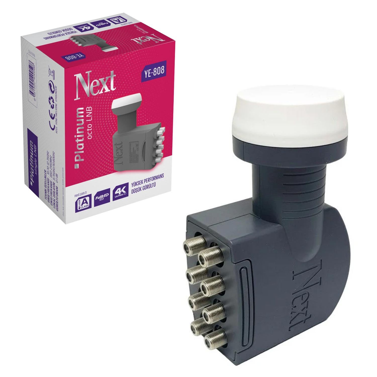 LNB SEKİZLİ (OCTO) PLATİNUM 0.1DB 3D 4K NEXT YE-808