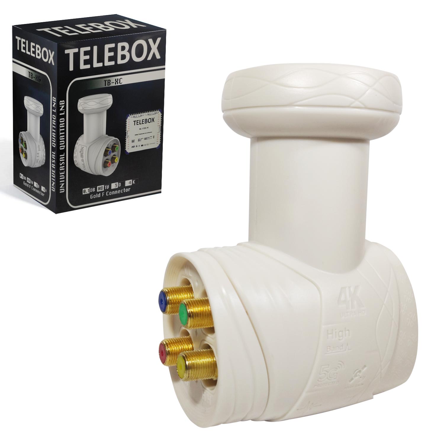 LNB DÖRTLÜ SANTRAL (QUATTRO) GOLD 0.1DB 3D FHD 4K TELEBOX TB-XC