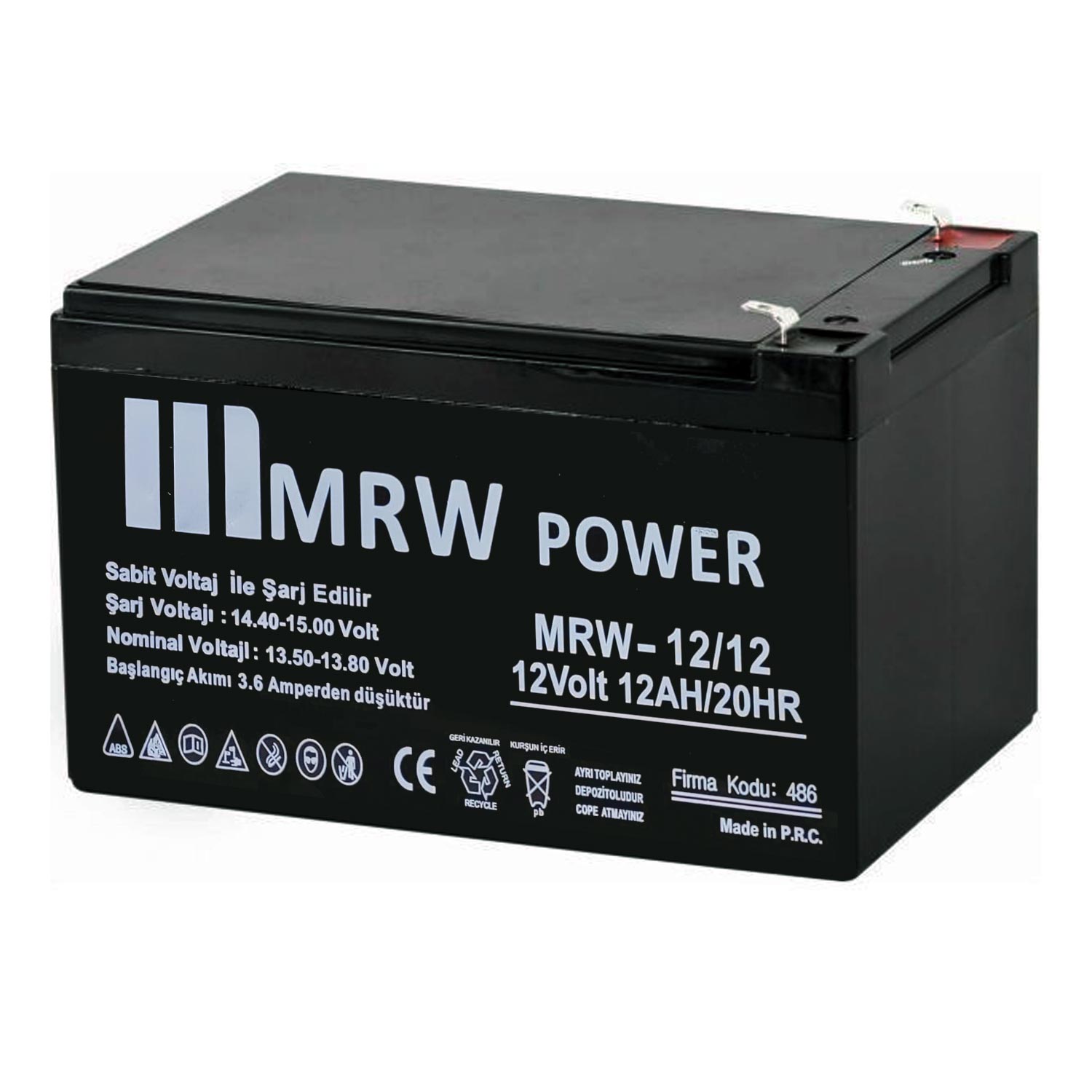 AKÜ 12V 12A (15X9.5X9.5CM) MRW
