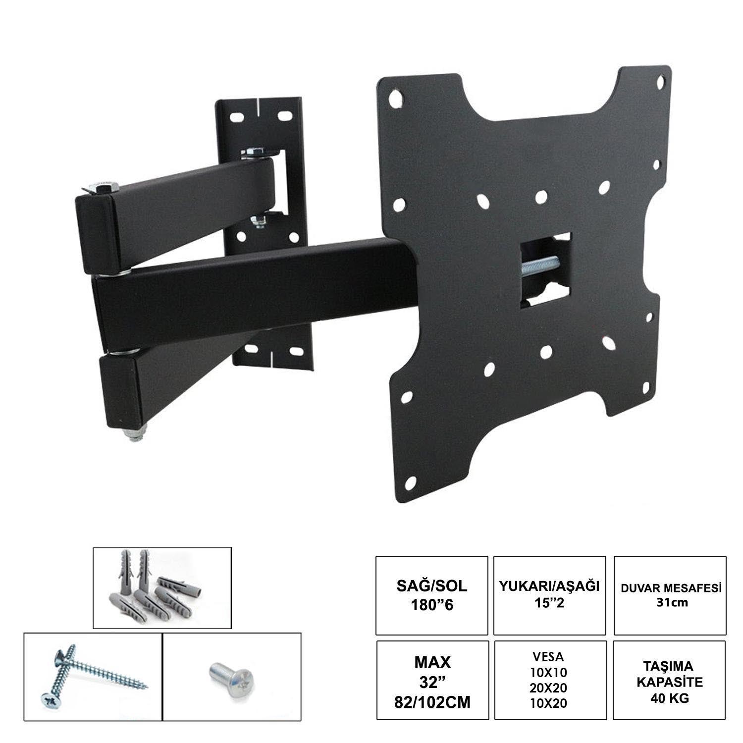 Lcd Askı Aparatı Hareketli 3 Kol 32 İnç 82cm