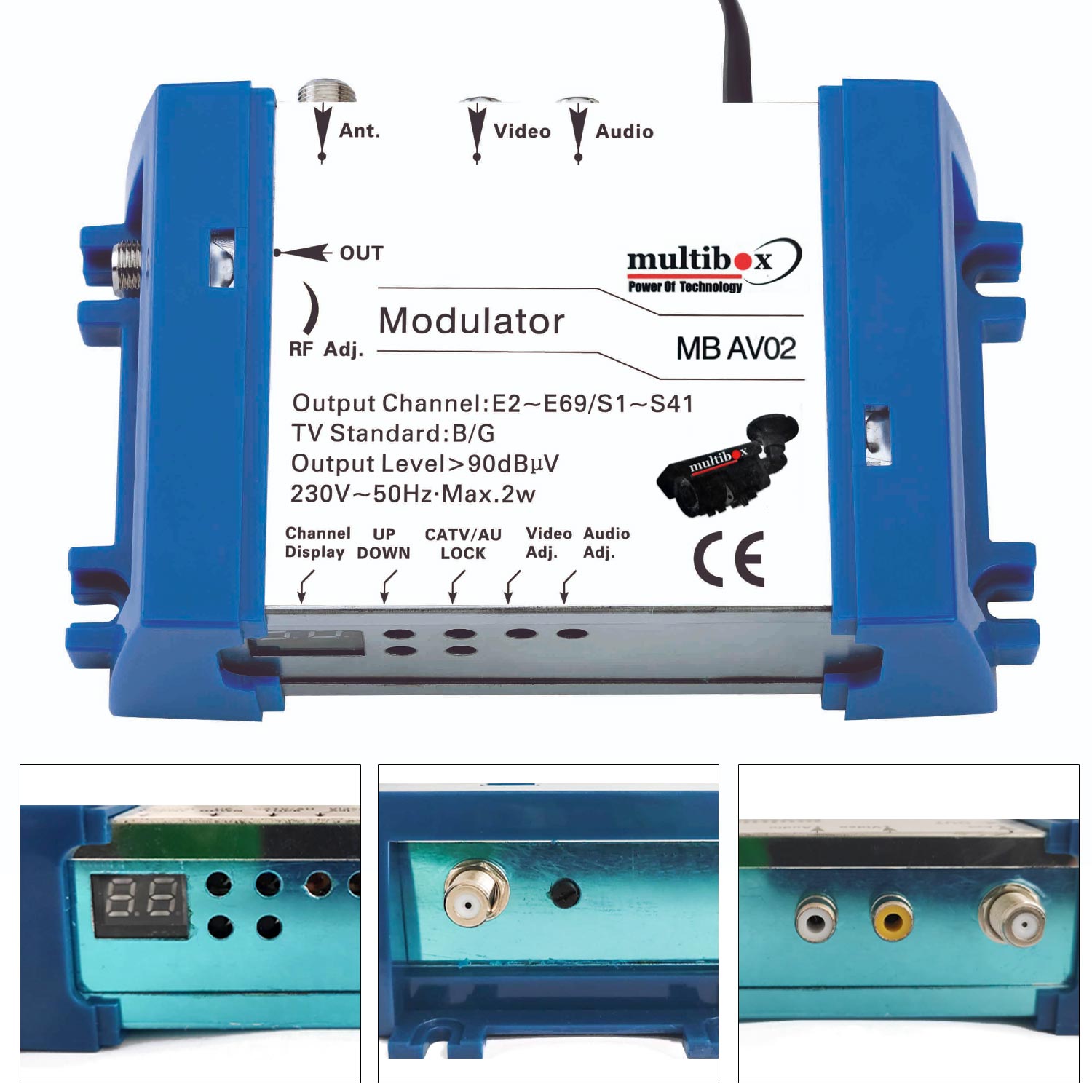 RF FULL BANT MODÜLATÖR SANTRAL KAMERA AKTARICI MULTIBOX MB-AV02